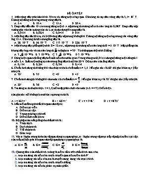 Đề ôn tập học kỳ 2 môn Vật lý 11
